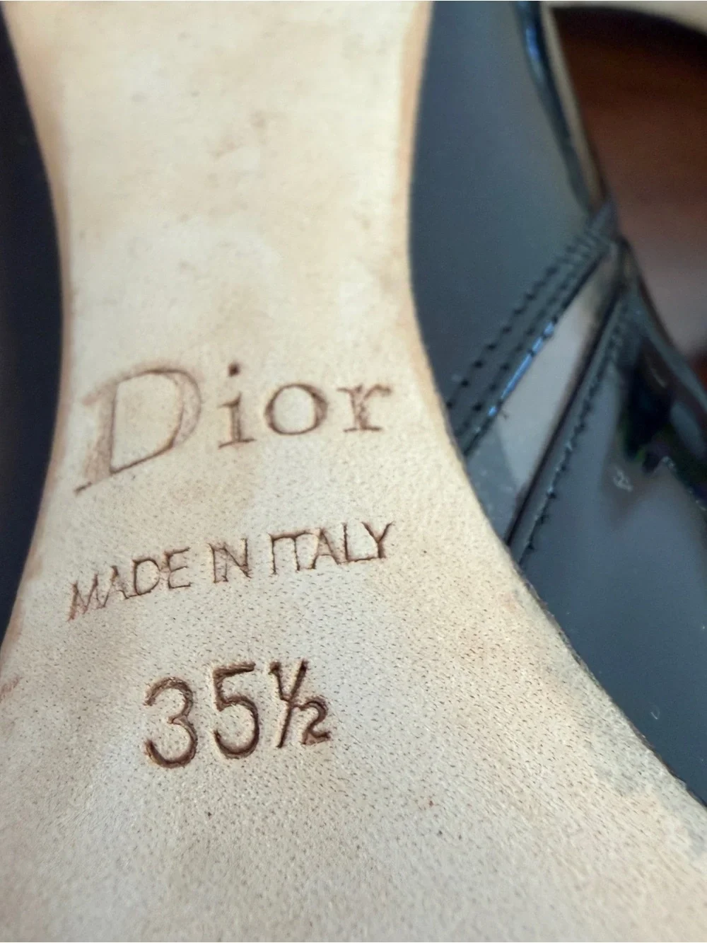Dior Black Patent Pointed-Toe Pumps